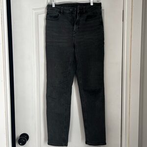 American Eagle Outfitters Black High-Rise Straight Jeans
